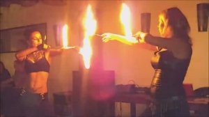 Василисочка и Мариночка - NARTANA 2014 - Fire eating.