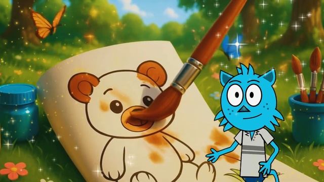 Раскрашиваем вместе с Мурзиком: зайчик и медвежонок ждут тебя!