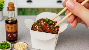 Простой и Очень Вкусный Рецепт Мини Лапша Вок 🥩🍜  Соба с Говядиной и Овощами 😋  Мини Кухня