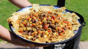 Ленивый обед в казане на костре