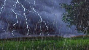 Звук дождя грома и молнии