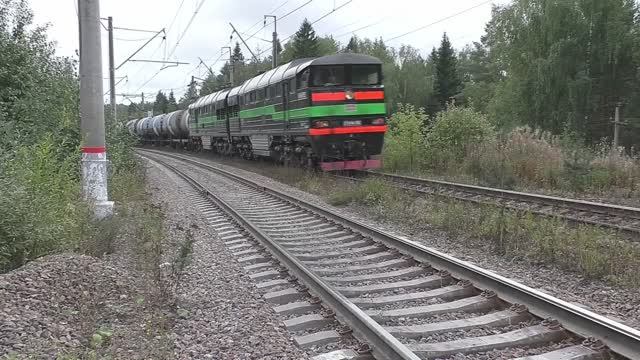 Главной ход БМО. Видео с поездами на о.п. 165 км и в чётной горловине станции Манихино-II. смотреть онлайн
