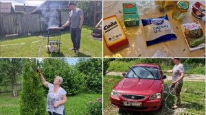 НОВЫЙ МАНИКЮР, ПОДАРКИ ДЛЯ ТЭФФИ. ХЛОПЦЫ МОЮТ МАШИНЫ, А Я СТРИГУ ТУИ И ОПЯТЬ ЖАРЮ ПИРОЖКИ.