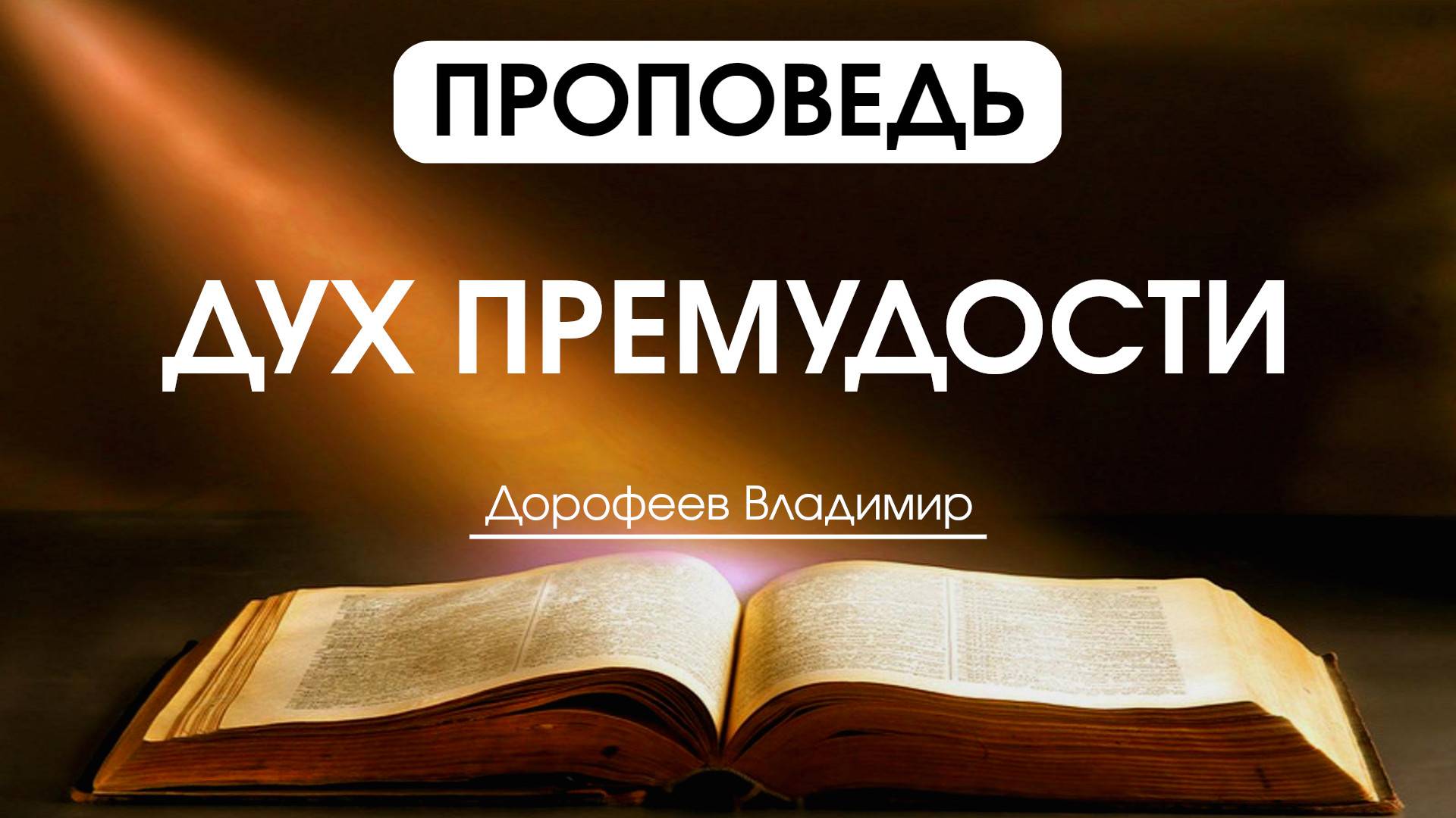 Дух премудрости | Проповедь | Владимир Дорофеев | 17.06.2025 смотреть онлайн