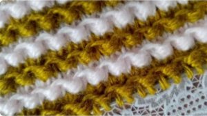 Двухцветный узор спицами