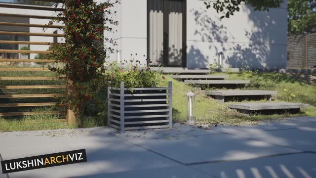 Моделирование и визуализация экстерьера модульного дома.