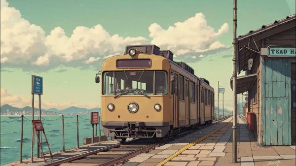 ocean view a peaceful train ride with a sea breeze   a playlist for serene coastal reflections