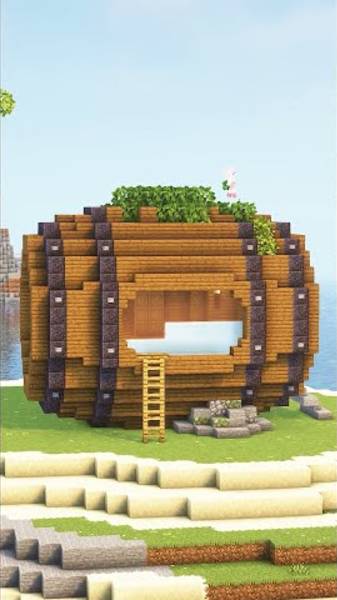 Дом-Бочка в Minecraft за 40 секунд! смотреть онлайн