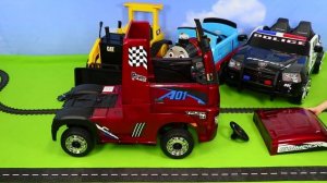 Машины, пожарная машина, трактор, экскаваторы, поезда и полицейские машины - Игрушки для детей