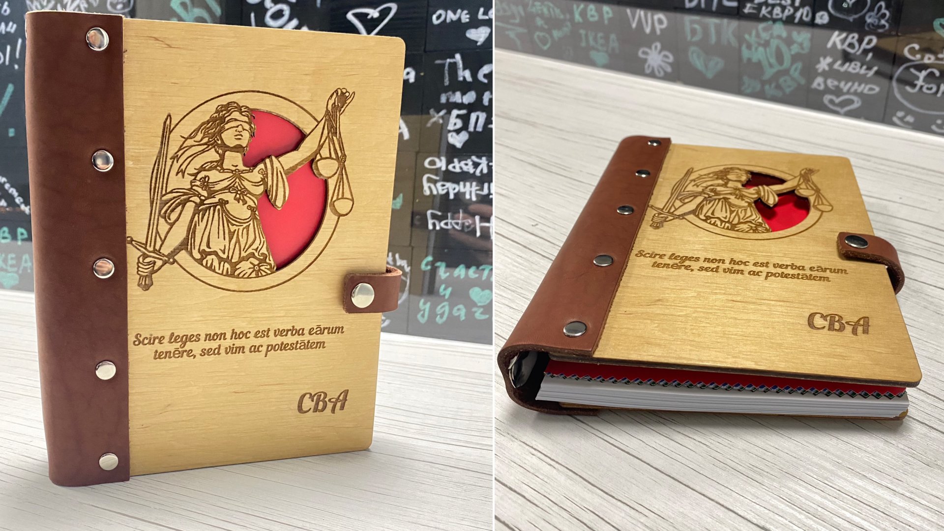 Именной блокнот из дерева и кожи смотреть онлайн