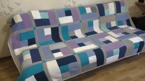 Плед-геометрия. Лоскутное вязание.