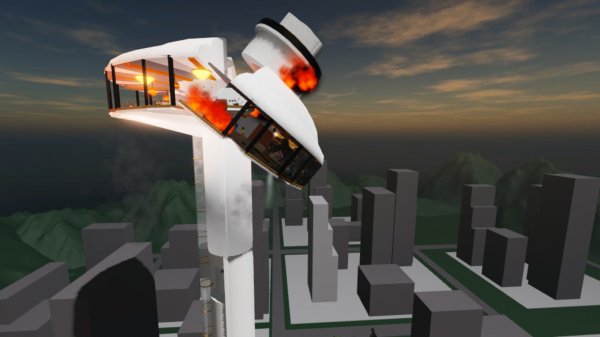 Катастрофа на башне с видом на небо (часть 2 в roblox)