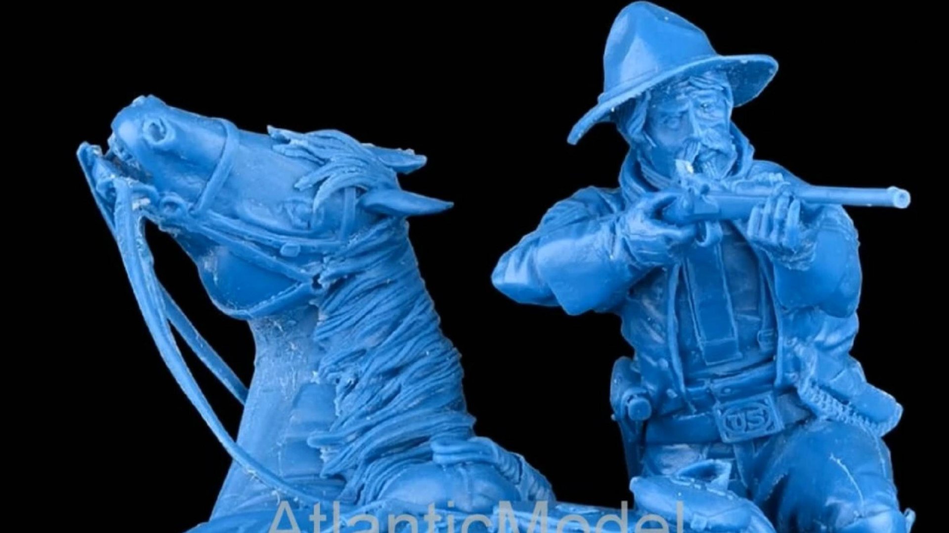 солдатики Plastic Platoon солдат 7-го полка и раненая лошадь битва у реки Литтл-Бигхорн 1876