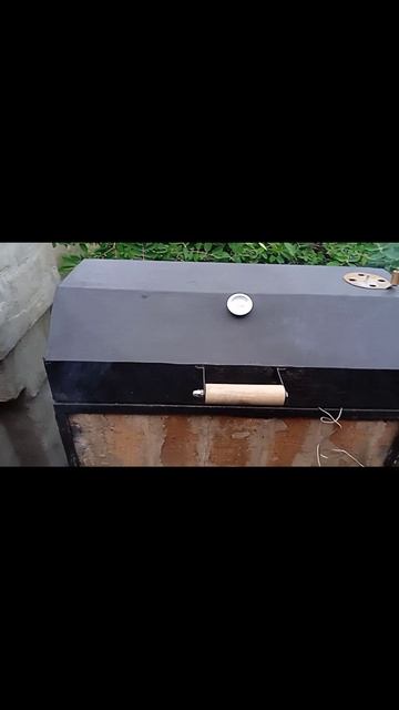 Самодельный гриль из кирпича в работе итог