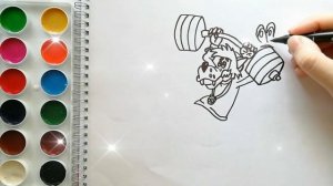 Раскраска для детей НУ ПОГОДИ. ВОЛК. Мультик-раскраска. Учим цвета.