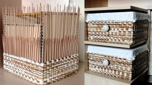 Зачем покупать, если можно сделать / Корзины для хранения из бумажной лозы