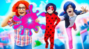 Волшебный слайм ✨ Леди Баг стала малышкой! 👶🐞 Чудеса начинаются! | Мимилашка