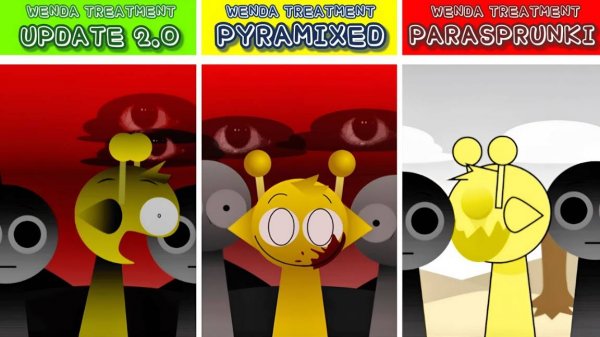 INCREDIBOX SPRUNKI 🌀 | WENDA: PYRAMIXED vs PARASPRUNKI vs UPDATE 2.0! 💊⚡ ТРОЙНАЯ ДУЭЛЬ!