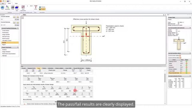 (IDEA StatiCa Concrete) Structural design of a reinforced concrete T-section (EN) смотреть онлайн