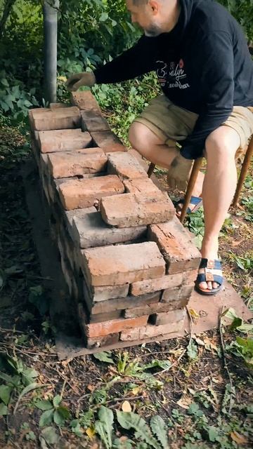 Схема мангала без раствора из кирпича