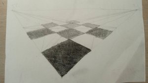 Урок 8. Шахматная доска с двумя точками схода в перспективе.