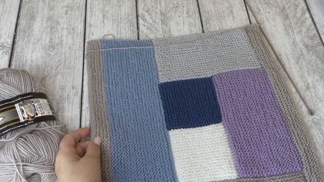 Обвязка и соединение квадратов для пледа. МК. смотреть онлайн