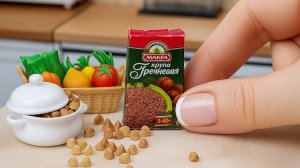 Мини Гречка-ПО КУПЕЧЕСКИ 😋 Готовлю Мини Еду! 😍 Мини Кухня