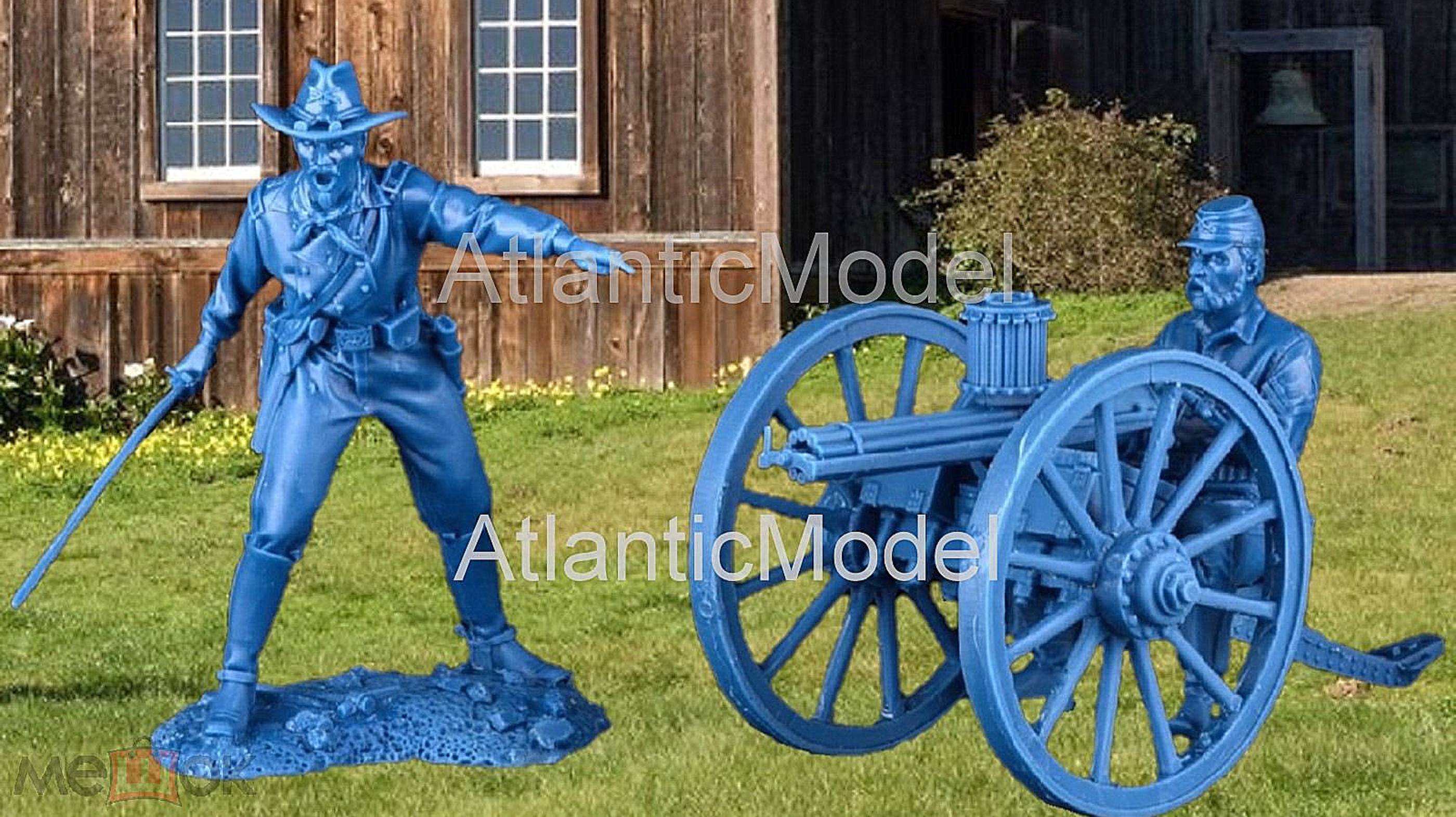 солдатики Plastic Platoon Пулемет Гатлинга с расчетом 1862 год