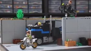 LEGO Terminator 2 Tow truck Chase Diorama MOC Лего Терминатор