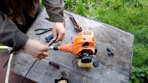 замена тросика триммер бензокосилка