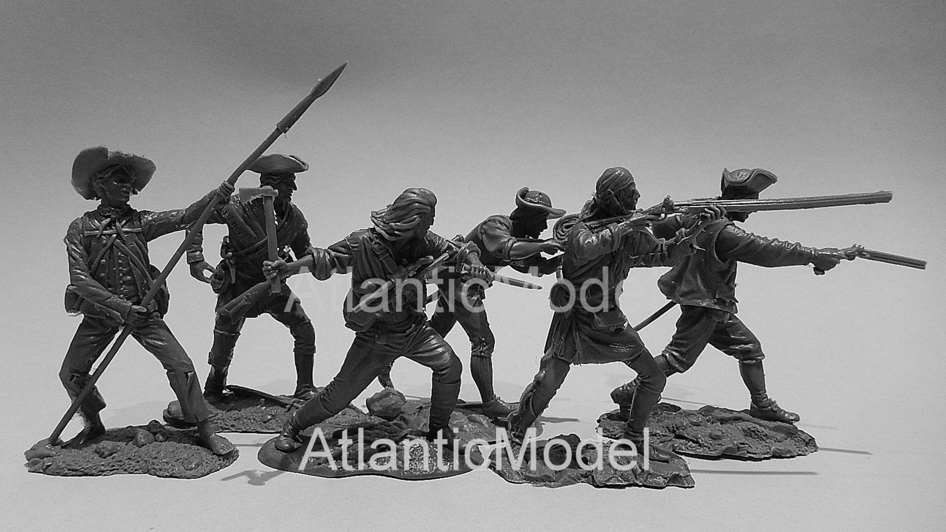 солдатики Plastic Platoon Американские ополченцы Set #1 1775 - 1783 год.