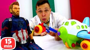 Супергерои в Мегаклинике: Человек Паук, Супермен и Джокер! Игры в больницу