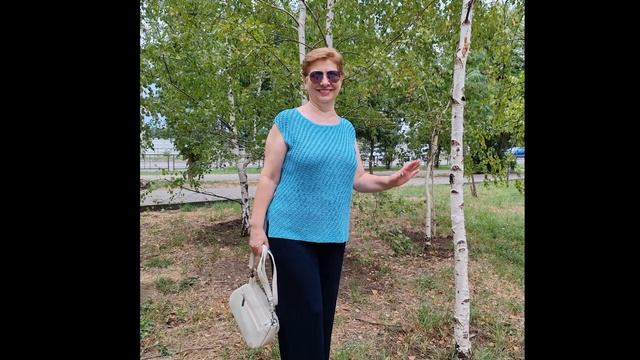 Блузка Океан - готовая работа. Летнее вязание. смотреть онлайн