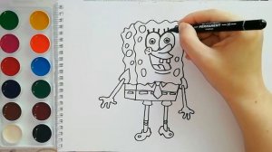Губка Боб Квадратные Штаны. SpongeBob SquarePants. Мультик-раскраска. Учим цвета.