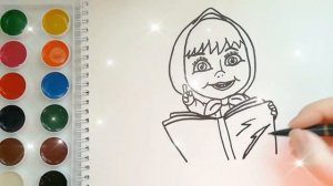 Раскраска МАША И МЕДВЕДЬ. Мультик-раскраска. Учим цвета.