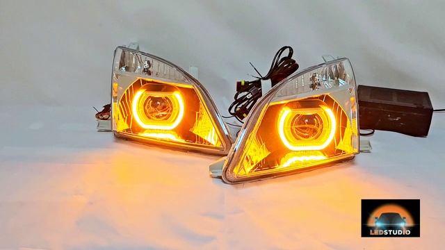 Toyota Nadia Светодиодный тюнинг комплект фар с ДХО смотреть онлайн