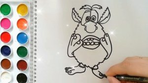 Раскраска для детей БУБА. Мультик-раскраска. Учим цвета.