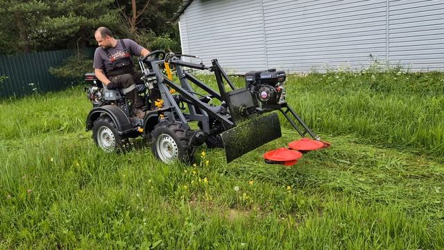Косилка для травы на Мини-погрузчик ТОР-35 мотоблок смотреть онлайн