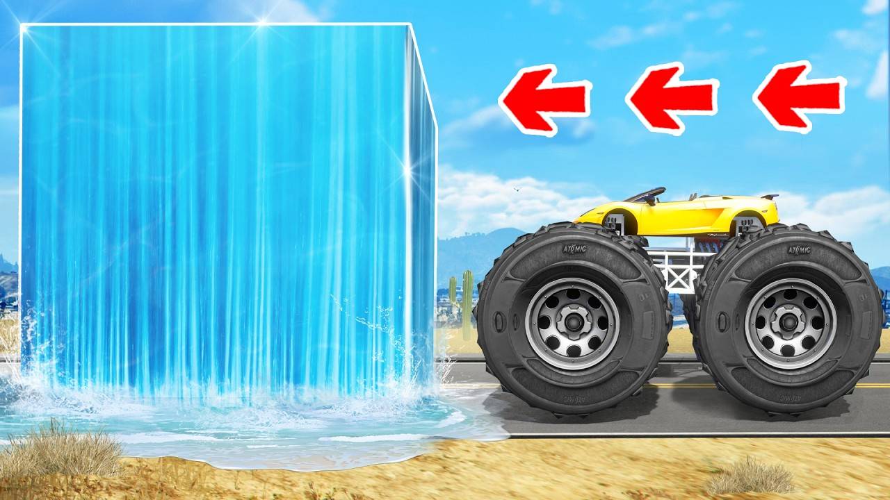 Сможет ли монстр трак проехать через водный куб в гта 5 ? - эксперимент в gta 5 смотреть онлайн