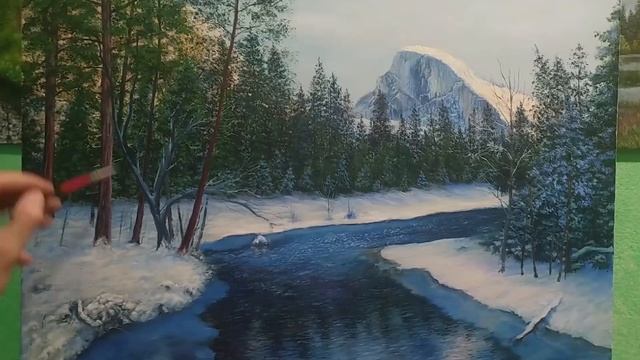 Как нарисовать горы|как нарисовать зимний пейзаж маслом часть3 Art смотреть онлайн