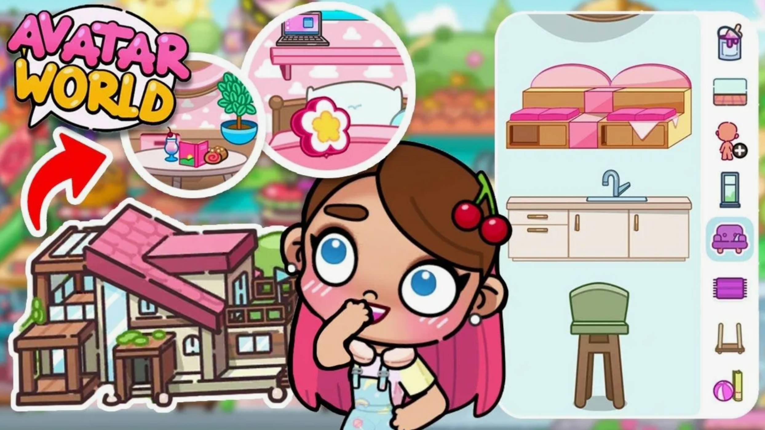 РОЗОВОЕ ОБУСТРОЙСТВО АВАТАР ВОРЛД смотреть онлайн
