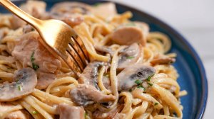 По ресторанам не хожу, готовлю ДОМА- Паста Альфредо с курицей и грибами