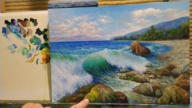 Учимся рисовать камни|как рисовать мокрый камень|морской пейзаж часть 3 смотреть онлайн