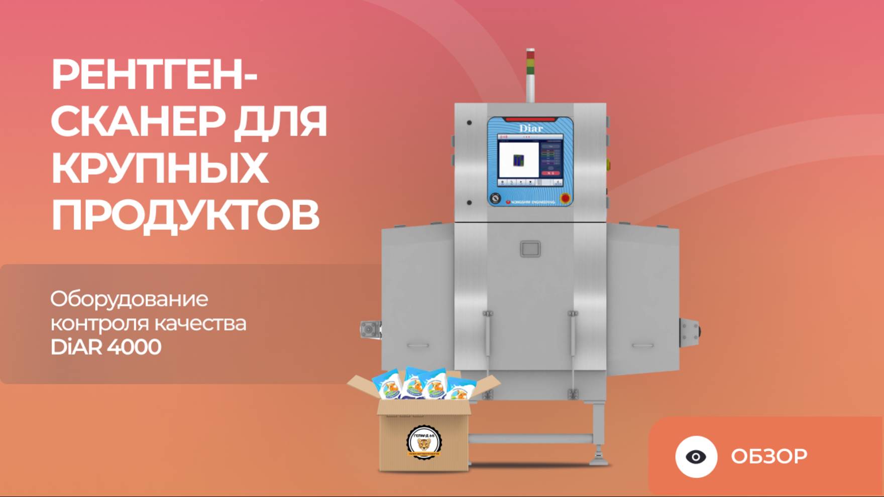 Рентген-сканер для крупных продуктов | Оборудование контроля качества DiAR 4000 смотреть онлайн