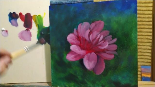 Как быстро рисовать пионы с помощью лессировки арт смотреть онлайн