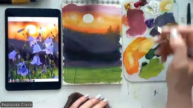 Акрил. Колокольчики на закате смотреть онлайн