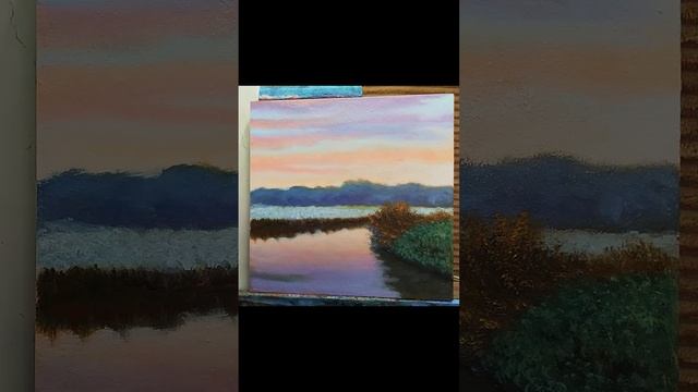 Закат в розовых тонах!картина #арт #art #artist смотреть онлайн