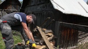 Демонстрация работы аккумуляторной цепной пилы Huter ELS-2-Li-6K