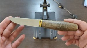 Заточка маленького ножа, сталь AUS-8, разговор про станки, абразивы и тп.