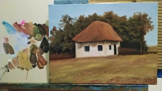 Как рисовать дом мазанку|как нарисовать село мастер класс для начинающих #живопись #art #уроки #арт смотреть онлайн
